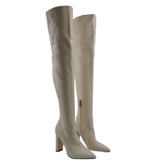 🔥MARC FISHER Garalyn Over The Knee Boots, White, 6.5US, MSRP$250 STAINED🔥 - Picture 1 of 12